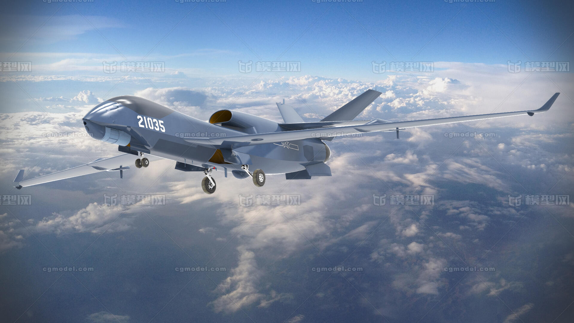无侦-7 无侦-7无人机 高空无人侦察机_Intrepid team作品_飞机/航空器无人机_cg模型网