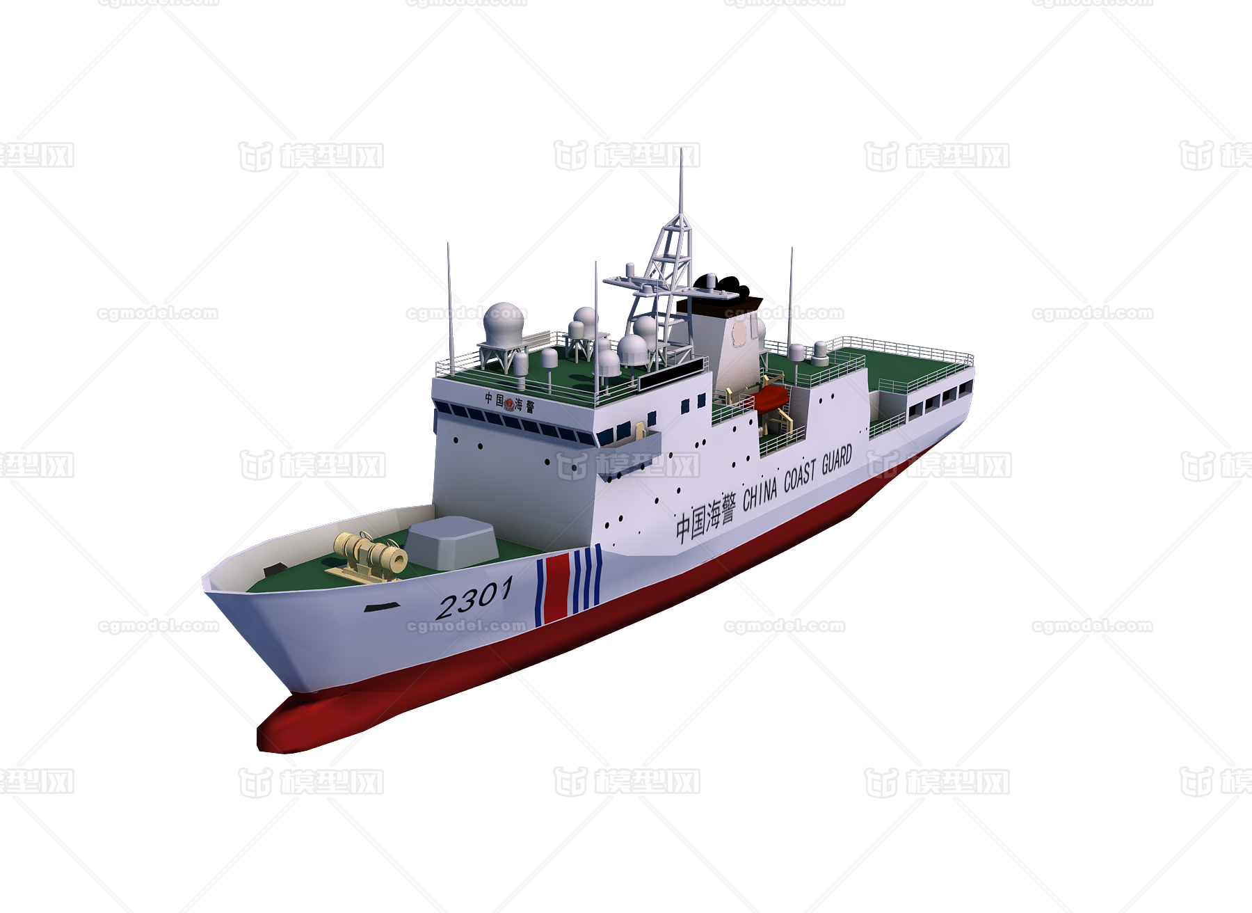 中国海警2301舰_王二小_cg作品_船艇军舰_cg模型网