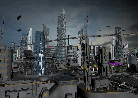 未来城市建筑动画场景 科幻城市模型-科幻场景模型库-3ds Max(.max)模型下载-cg模型网
