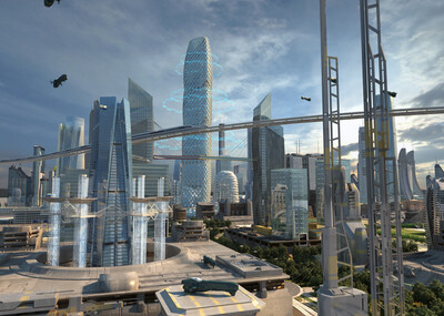 未来城市建筑动画场景 科幻城市 未来城市 科幻建筑 未来建筑 科幻