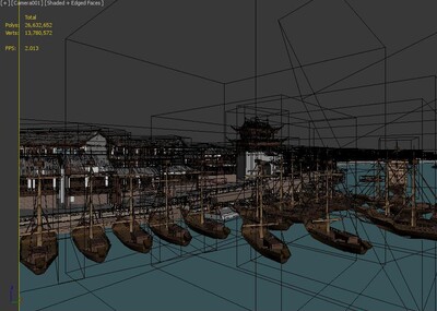 码头 古代码头模型-古代场景模型库-3ds Max(.max)模型下载-cg模型网