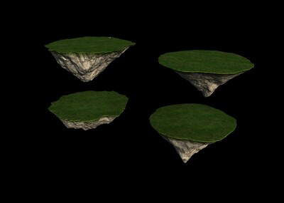 悬浮岛漂浮山模型 悬浮山模型 漂浮山模型_mr1作品_场景科幻场景_cg