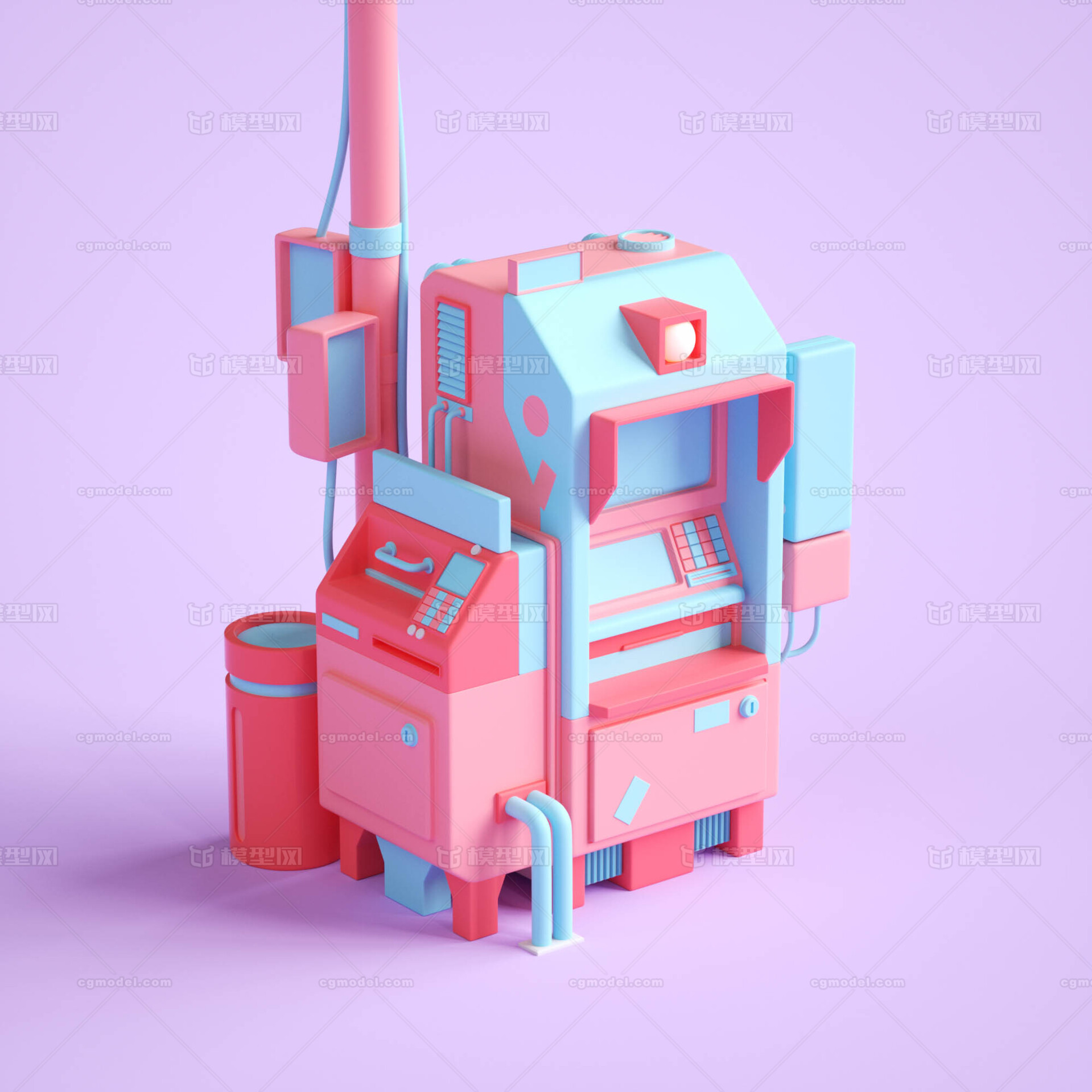 c4d卡通机械机器工厂模型-工业设备模型库-Cinema 4D(.c4d)模型下载-cg模型网