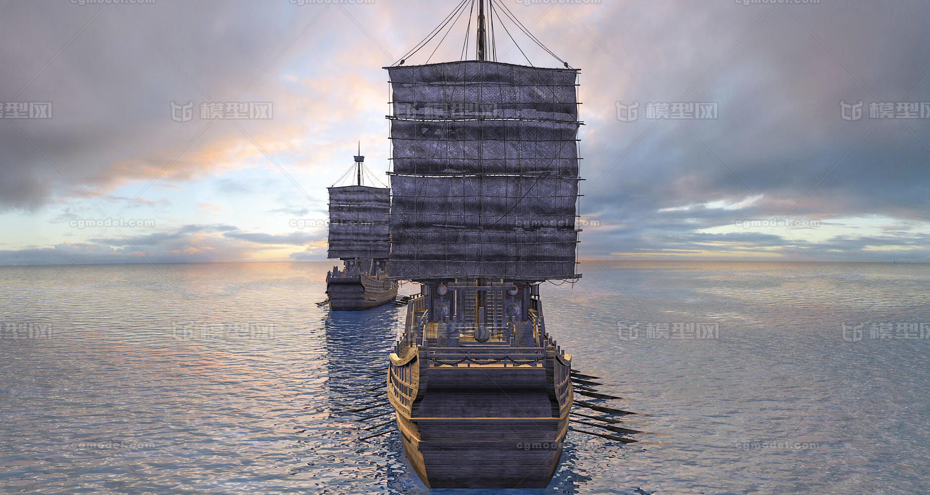 古代场景 长安 唐朝 码头 古代船只 古代运输 货船 海上丝绸之路 西洋