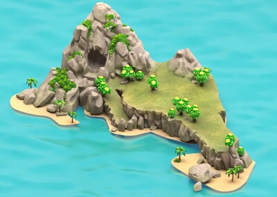 海岛 卡通海岛 岛屿 悬崖 小陆地 荒岛 群岛 游戏岛屿 小岛 石头山