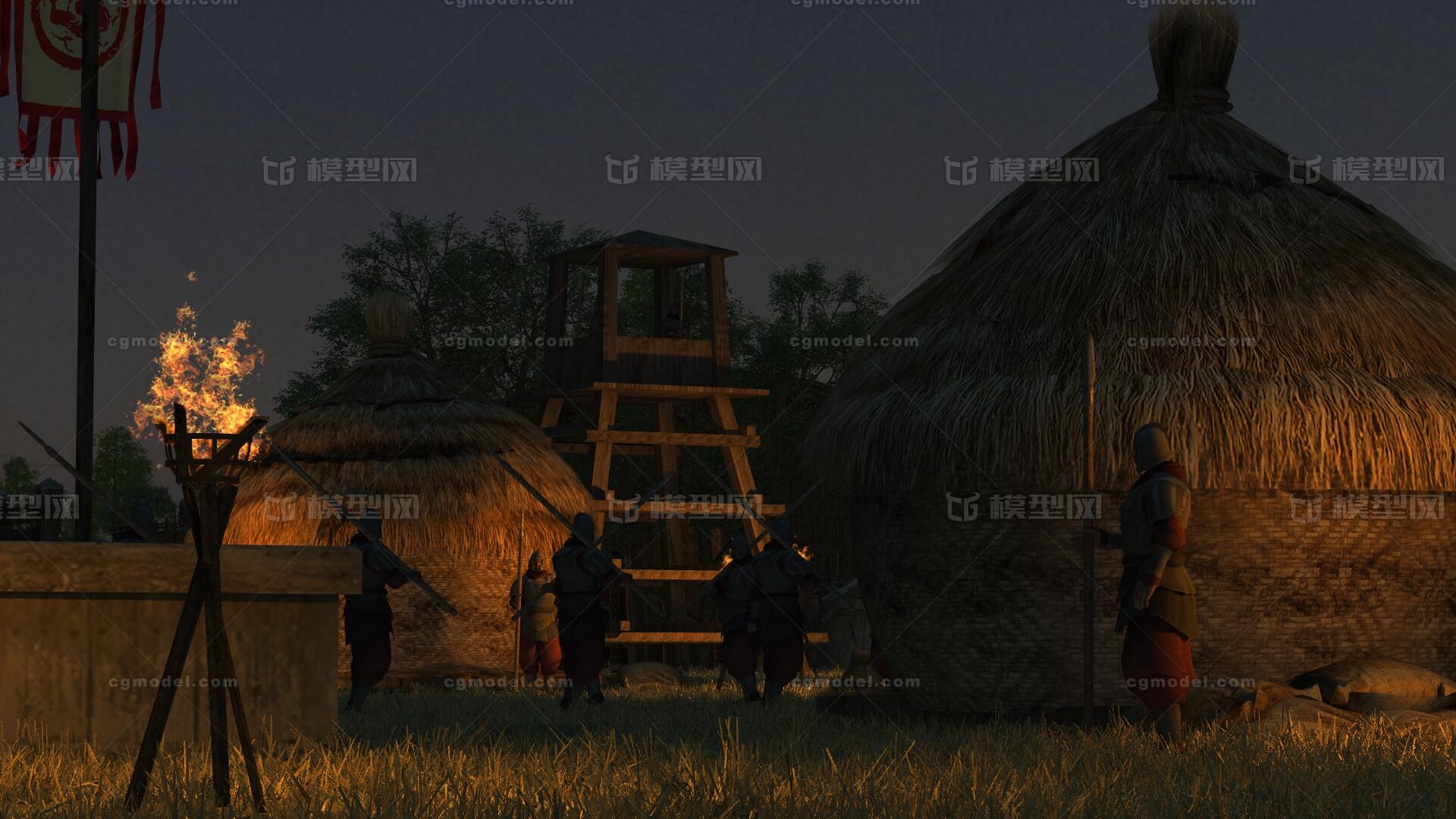 古代战争官渡之战 出征士兵 山谷军营 兵营 将士出征模型-古代场景模型库-3ds Max(.max)模型下载-cg模型网