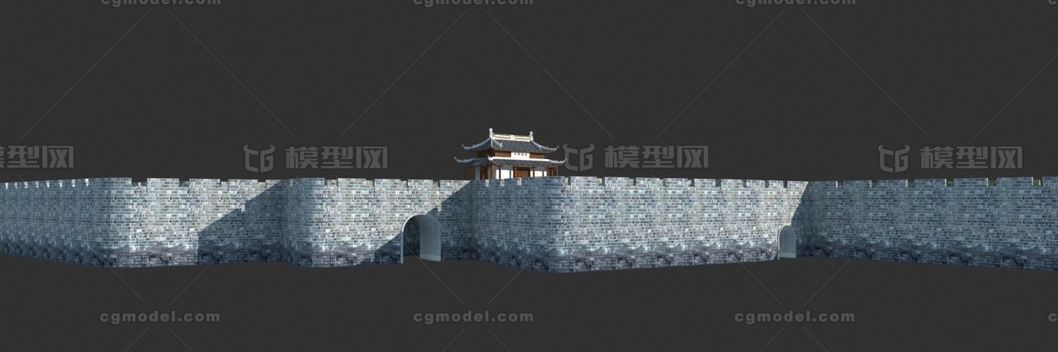 建筑模型 城门城楼模型-历史建筑模型库-3ds Max(.max)模型下载-cg模型网