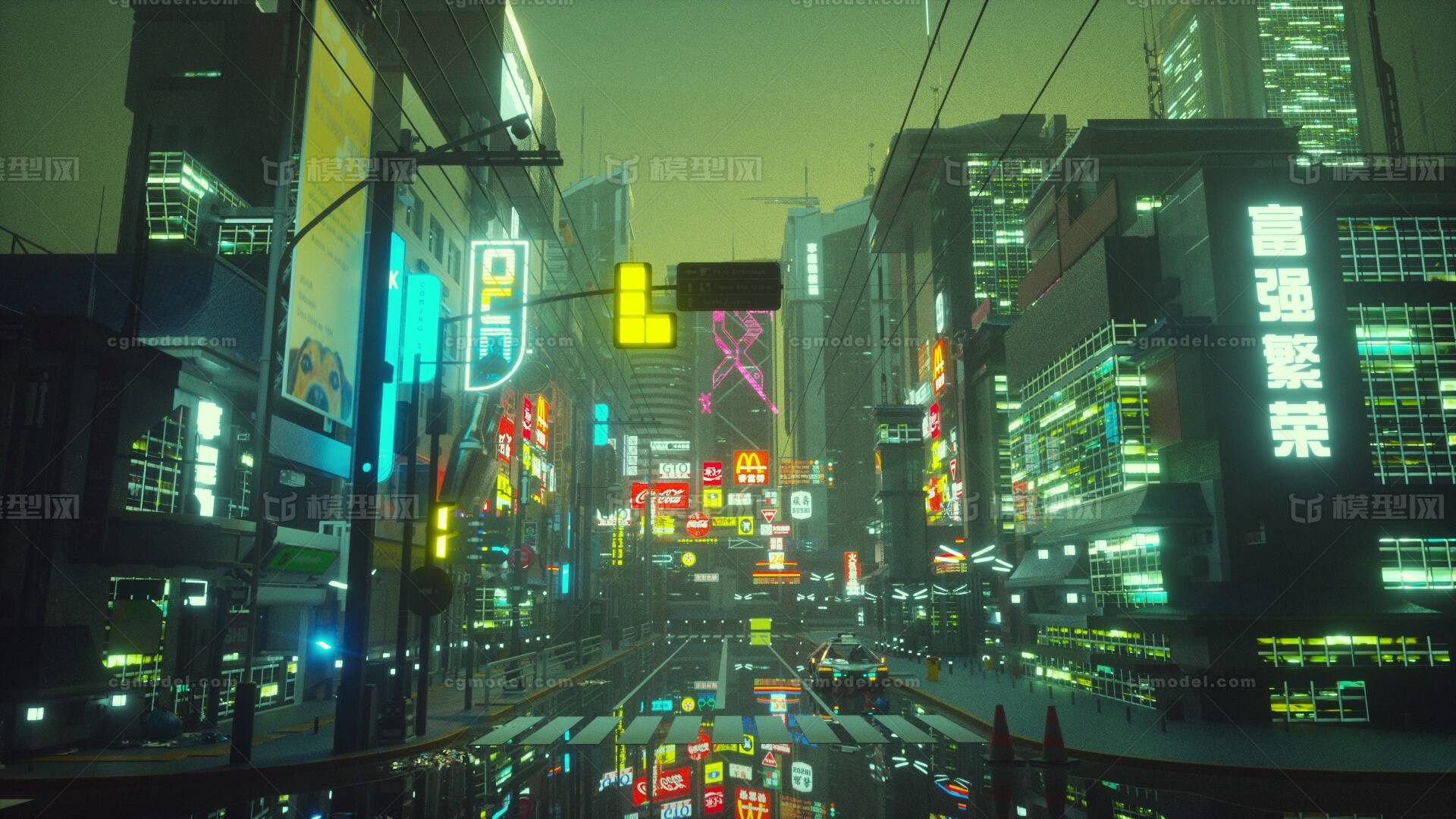 C4D 赛博朋克模型-科幻场景模型库-Cinema 4D(.c4d)模型下载-cg模型网