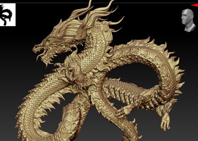 中国龙高模 天龙 高模 支持3d打印_hpcui作品_动物神话类_cg模型网