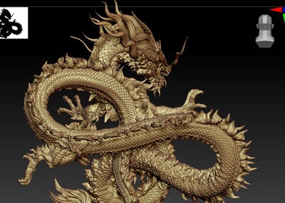 中国龙高模 天龙 高模 支持3d打印_hpcui作品_动物神话类_cg模型网