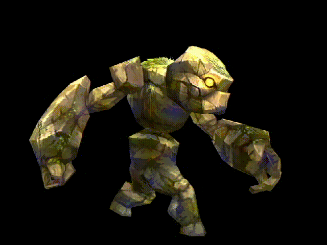 岩石人 妖怪 石头人 石头精 带动画_jihuozhe作品_人物异形怪物_cg