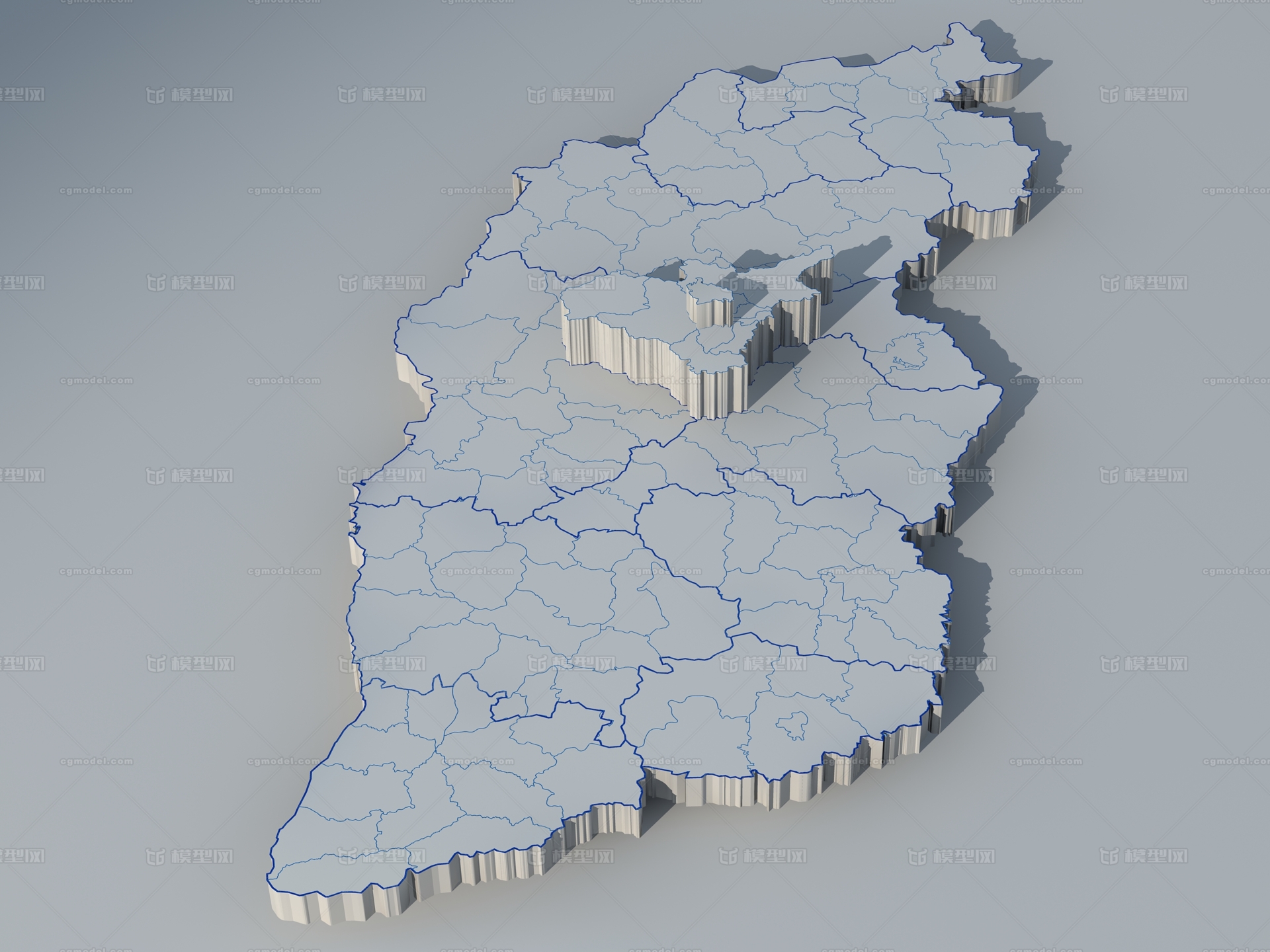 山西省3d模型 地圖版塊模型 市級別區縣級別板塊模型