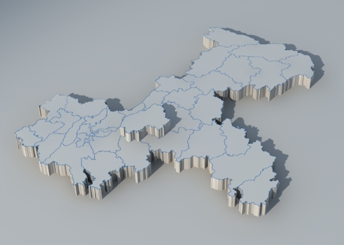 山西省3d模型 地图版块模型 市级别区县_ghfghfghfdghf作品_场景地形