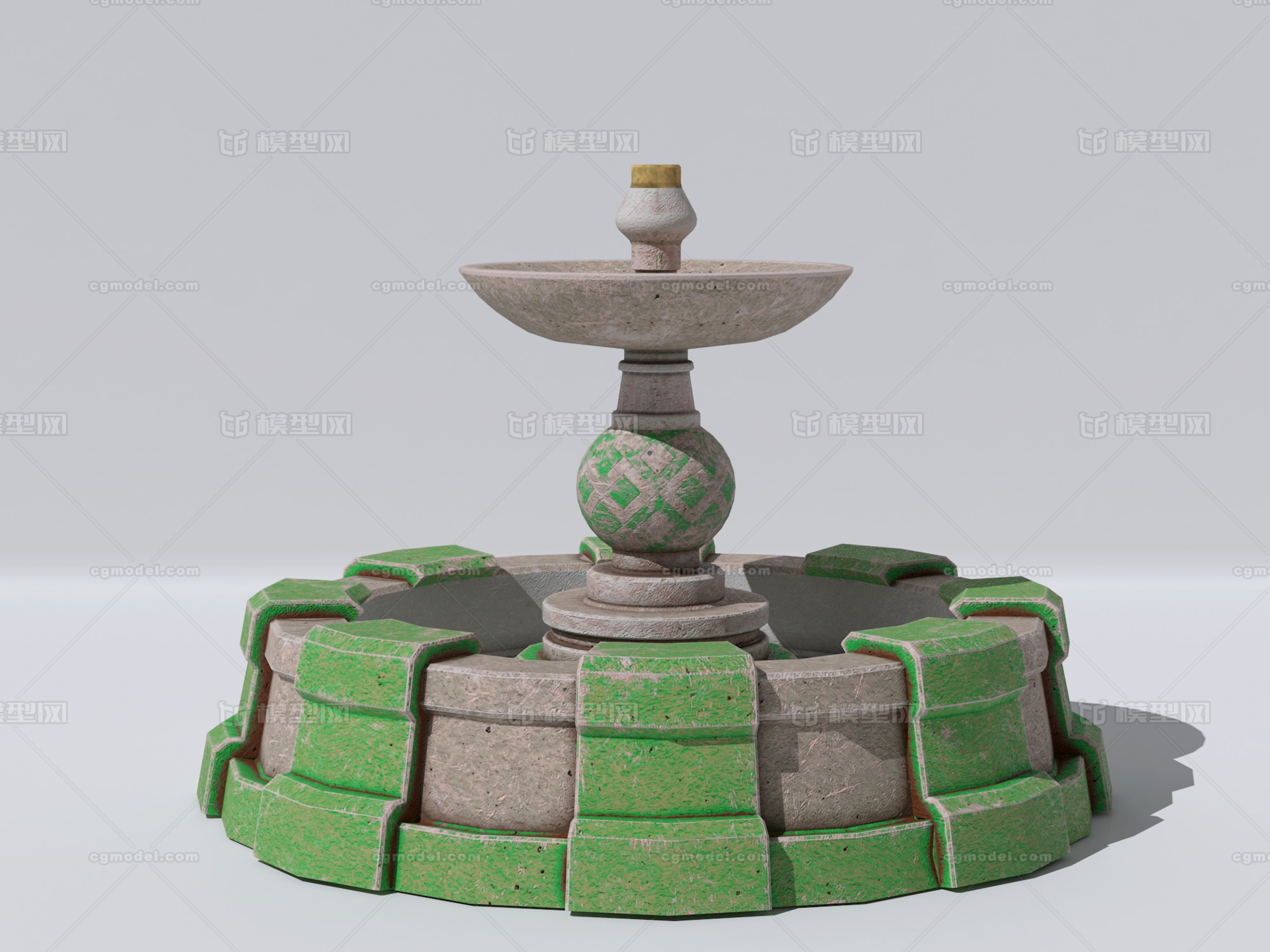 欧式喷泉 现代水池模型-现代场景模型库-3ds Max(.max)模型下载-cg模型网