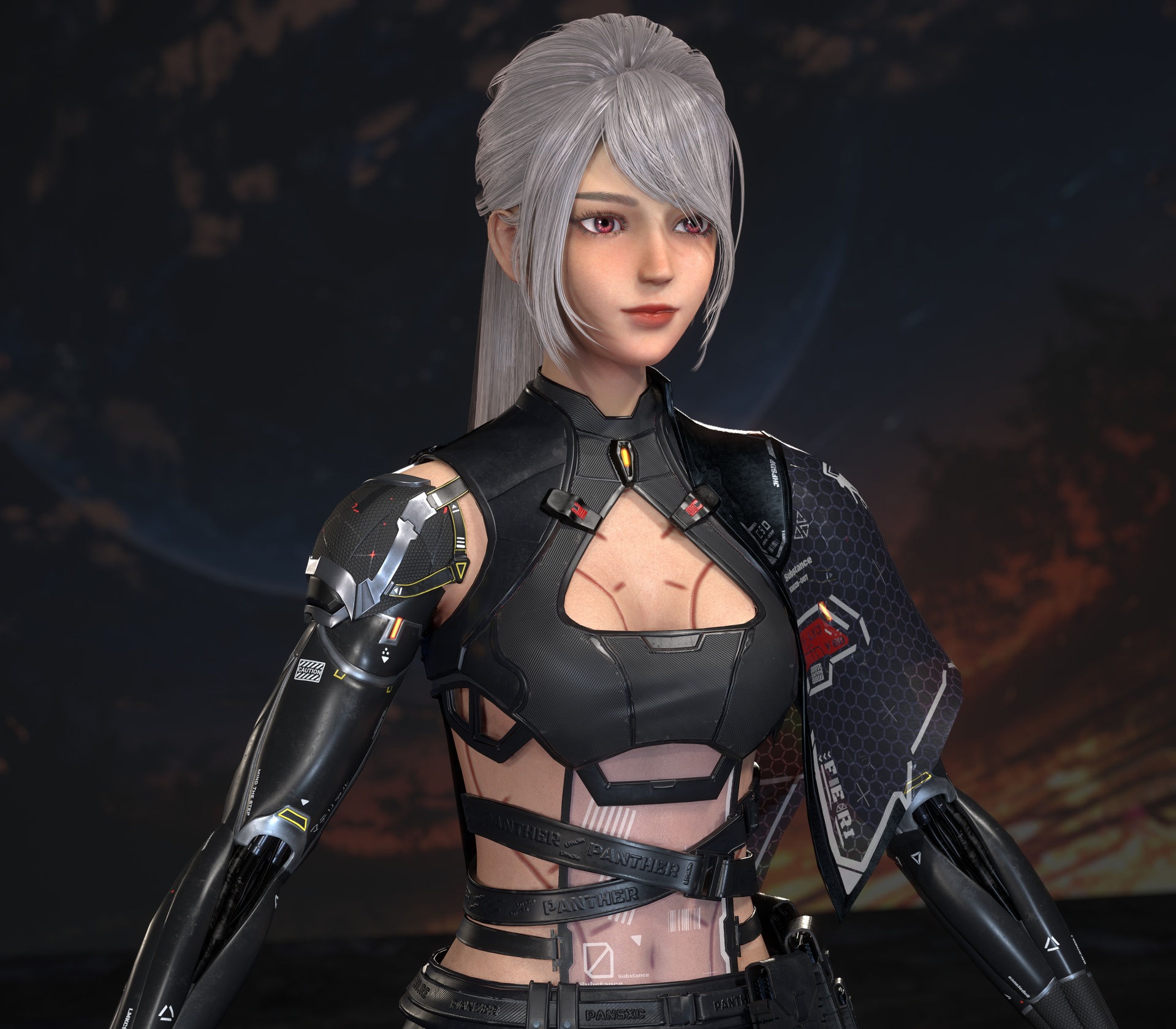 女机械最近的女角色建模练习