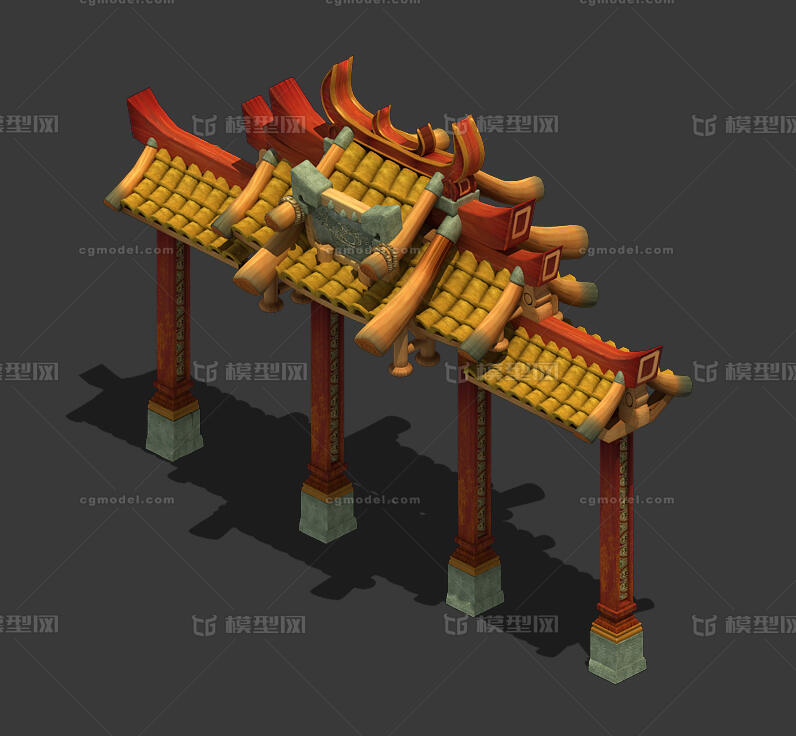 三渲二模型 主城建筑模型-古代场景模型库-3ds Max(.max)模型下载-cg模型网
