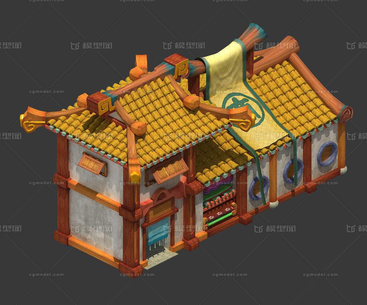 三渲二模型 主城建筑模型-古代场景模型库-3ds Max(.max)模型下载-cg模型网