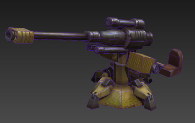 防御炮 炮塔 炮台 卡通炮_hilily作品_武器火炮器械_cg模型网