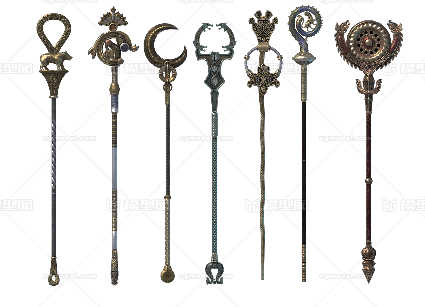 法杖,权杖,法老权杖,pbr武器,法杖合_jiesihuo作品_武器冷兵器武器冷兵器_cg模型网