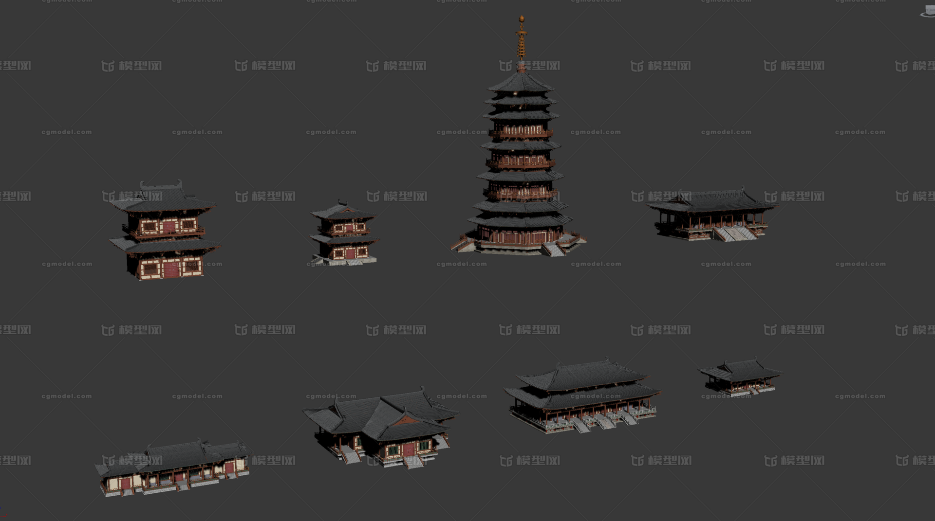 古建 古城模型-古代场景模型库-3ds Max(.max)模型下载-cg模型网