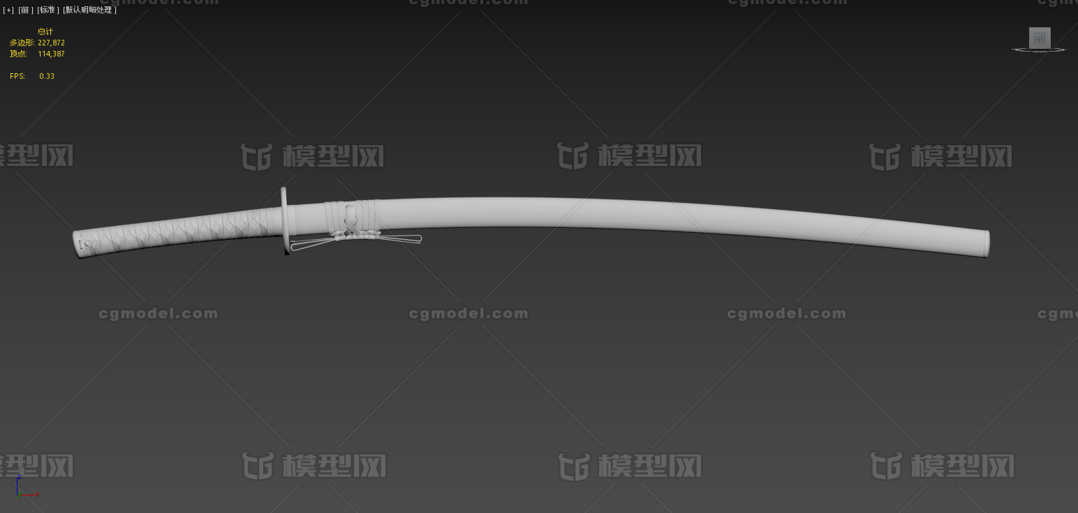 武士刀基础建模模型-冷兵器模型库-3ds Max(.max)模型下载-cg模型网