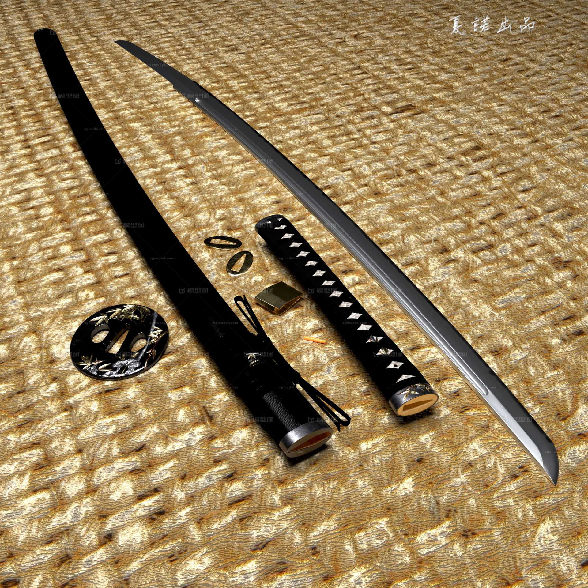 次世代cg建模 清竹武士刀