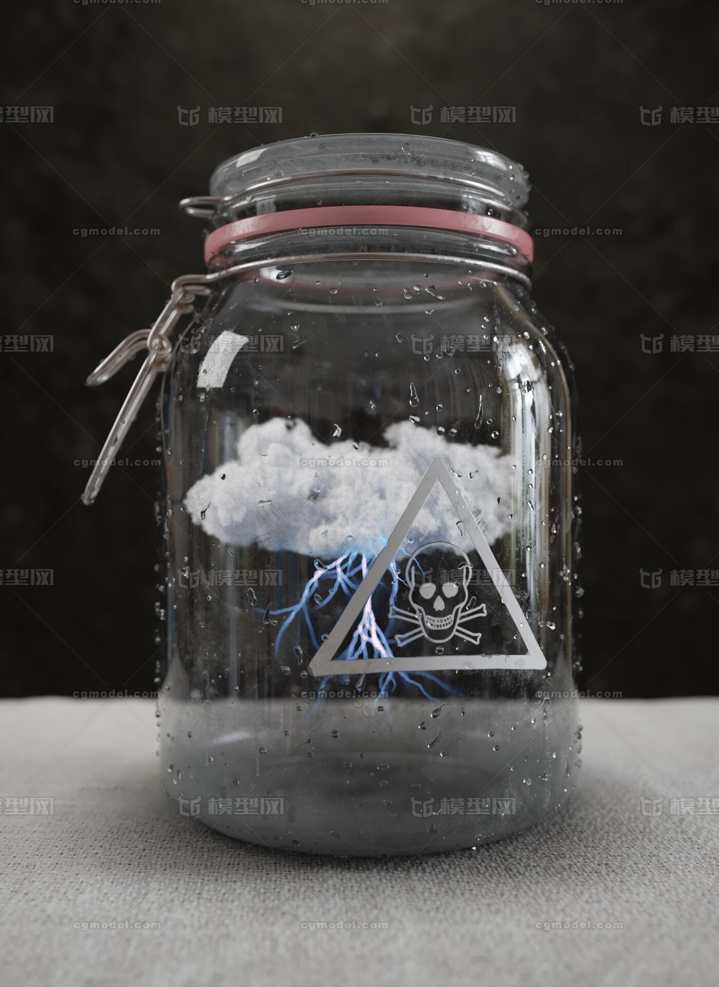 小瓶子 玻璃瓶 瓶中景 瓶中云 瓶子中的云和闪电