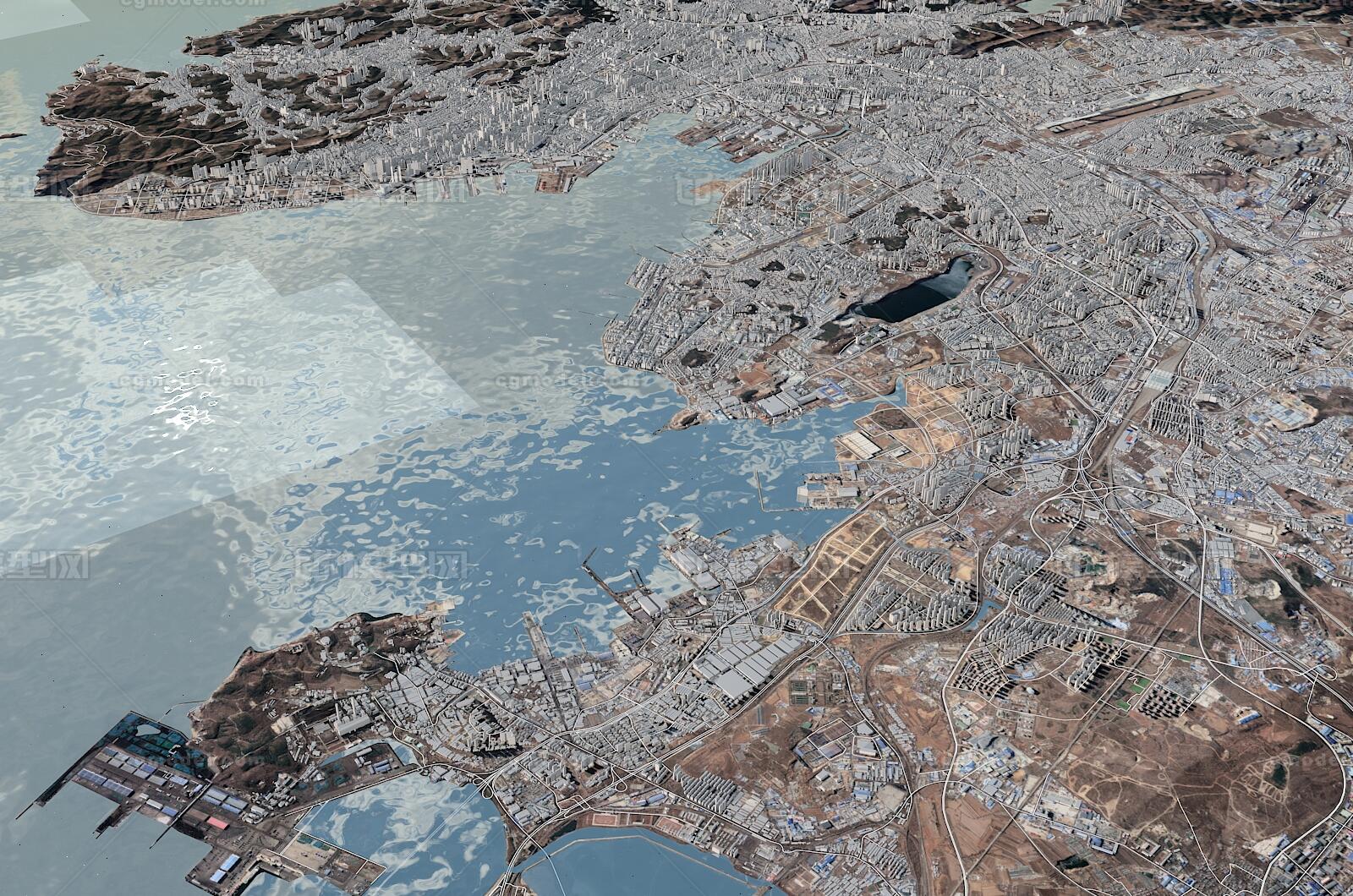 大连城市3d模型 大连数字城市模型-现代场景模型库-3ds Max(.max)模型下载-cg模型网