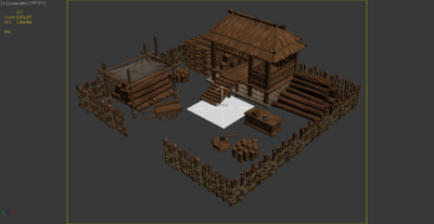 伐木场 小木屋模型-古代场景模型库-3ds Max(.max)模型下载-cg模型网