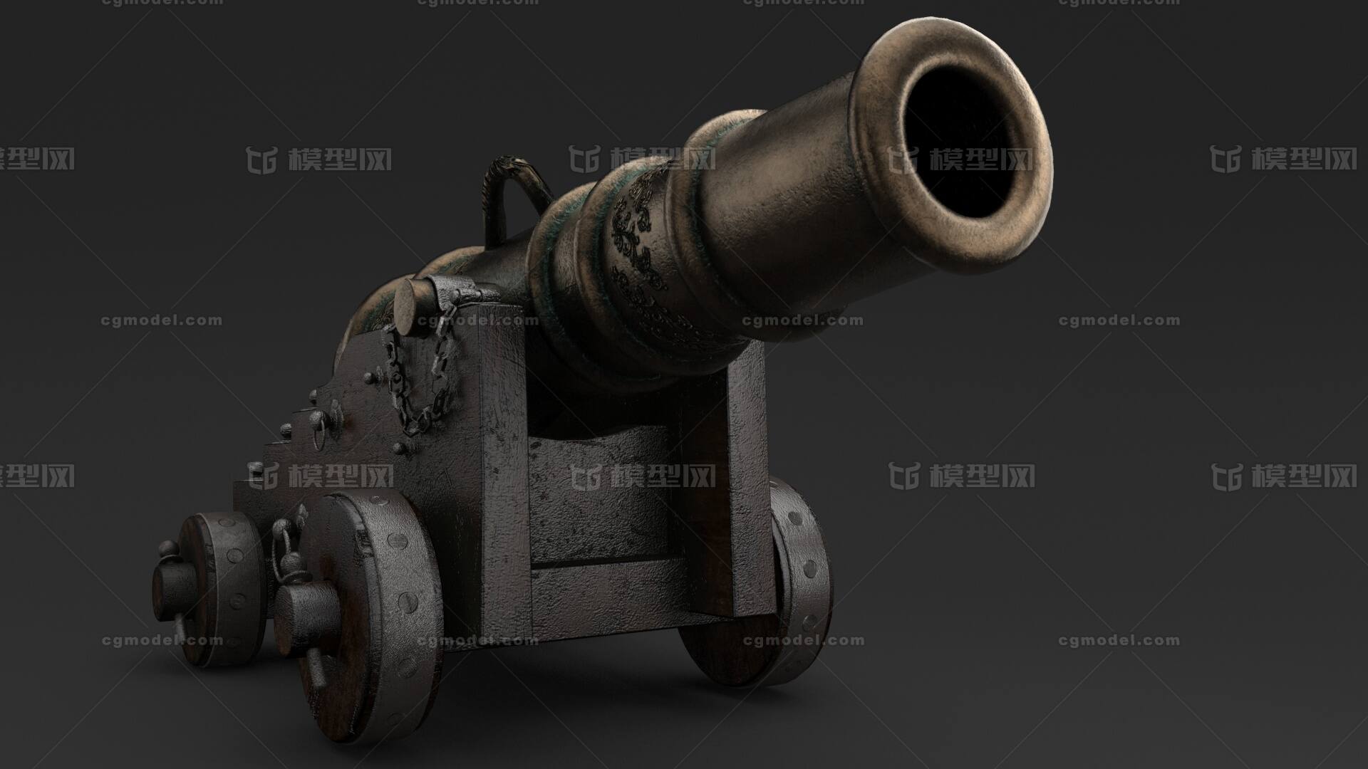 古代大炮 火炮模型-火炮器械模型库-Maya(.ma/.mb)模型下载-cg模型网
