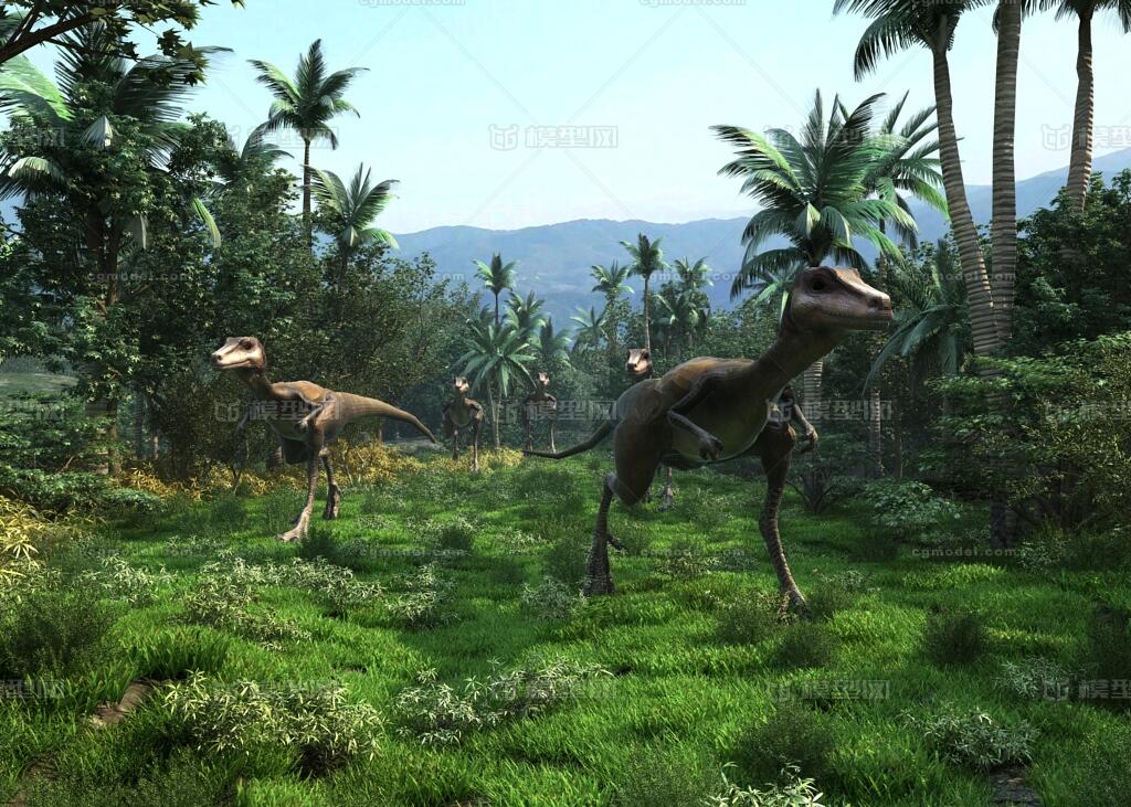 动画场景 恐龙 恐龙奔跑动画 原始恐龙 侏罗纪公园 恐龙世界 远古时代