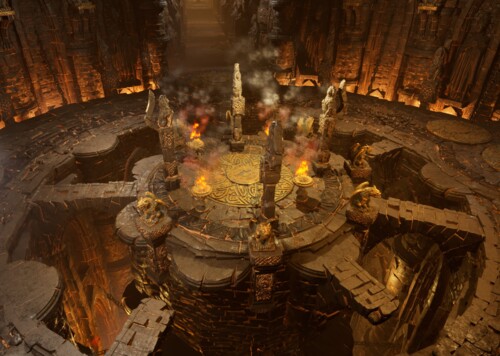 次世代黑暗城堡古代环境深渊悬崖竖井炼狱地狱 堡垒 魔幻城堡 古堡 古