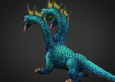 三头蛇 三头怪 手绘怪物 蜥蜴妖怪 蛇怪 神话巨怪 海德拉 三头龙 游戏