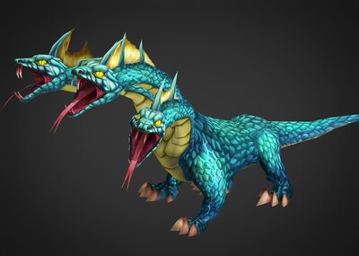 三头蛇 三头怪 手绘怪物 蜥蜴妖怪 蛇怪 神话巨怪 海德拉 三头龙 游戏