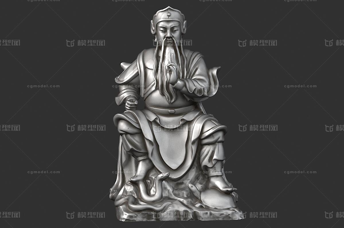 玄天上帝 真武大帝模型-神话雕塑模型库-OBJ(.obj/.mtl)模型下载-cg模型网