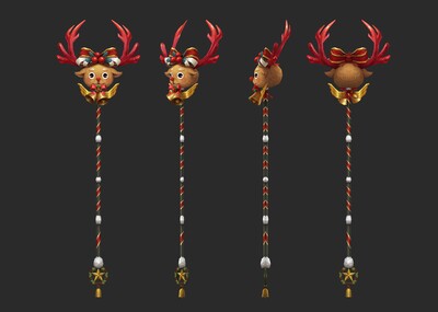 圣诞节武器长枪刀剑法杖镰刀手枪