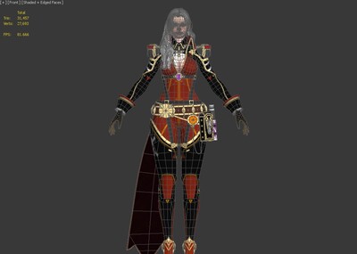 次世代PBR战姬骑士侍卫团长女武神铠甲战士中世纪首饰高跟鞋腰模型-女人模型库-3ds Max(.max)模型下载-cg模型网