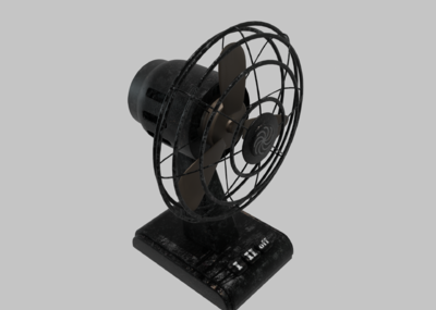 PBR 次世代 电风扇 电扇复古 黄铜电扇 金属电风扇 老电模型-生活电器模型库-3ds Max(.max)模型下载-cg模型网