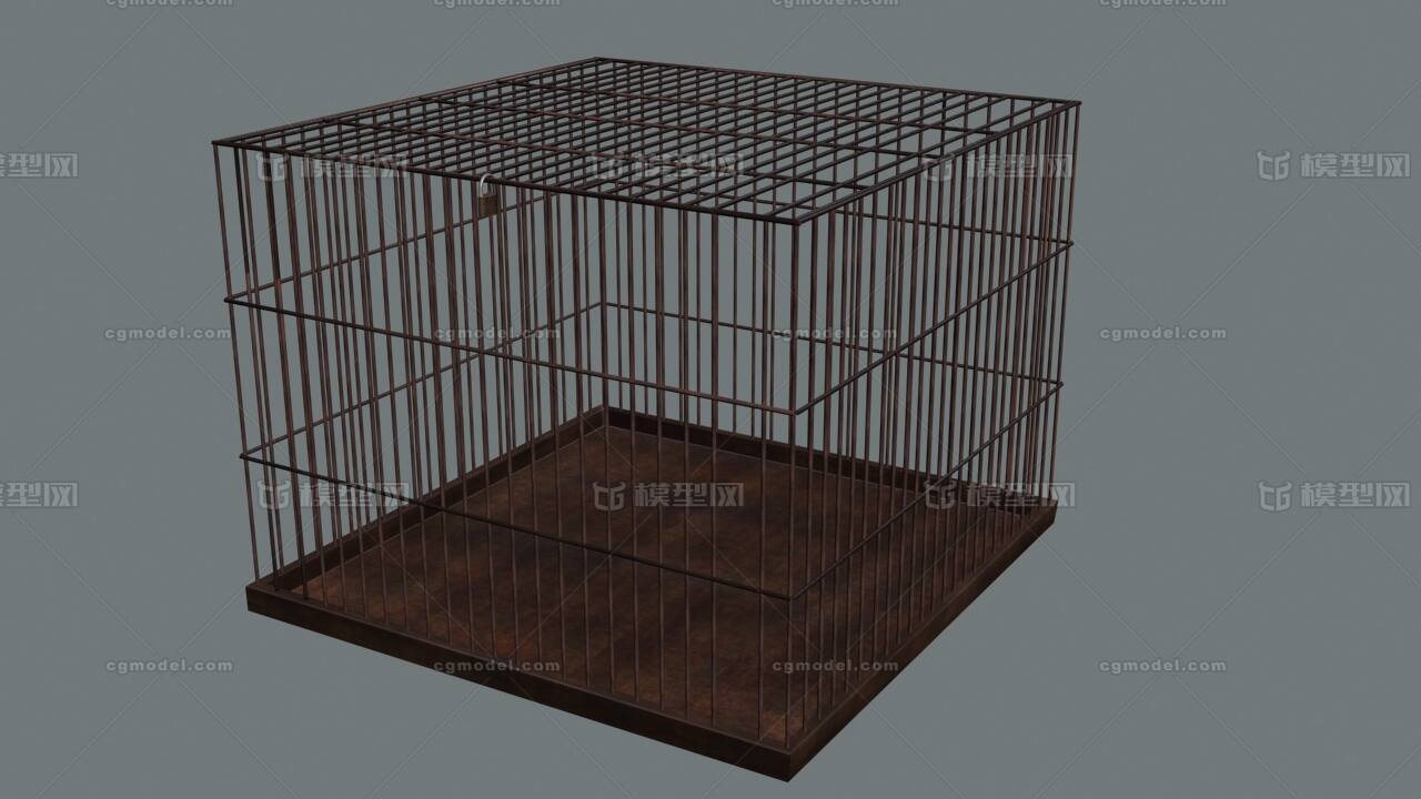 铁笼 带锁铁笼模型-五金工具模型库-3ds Max(.max)模型下载-cg模型网