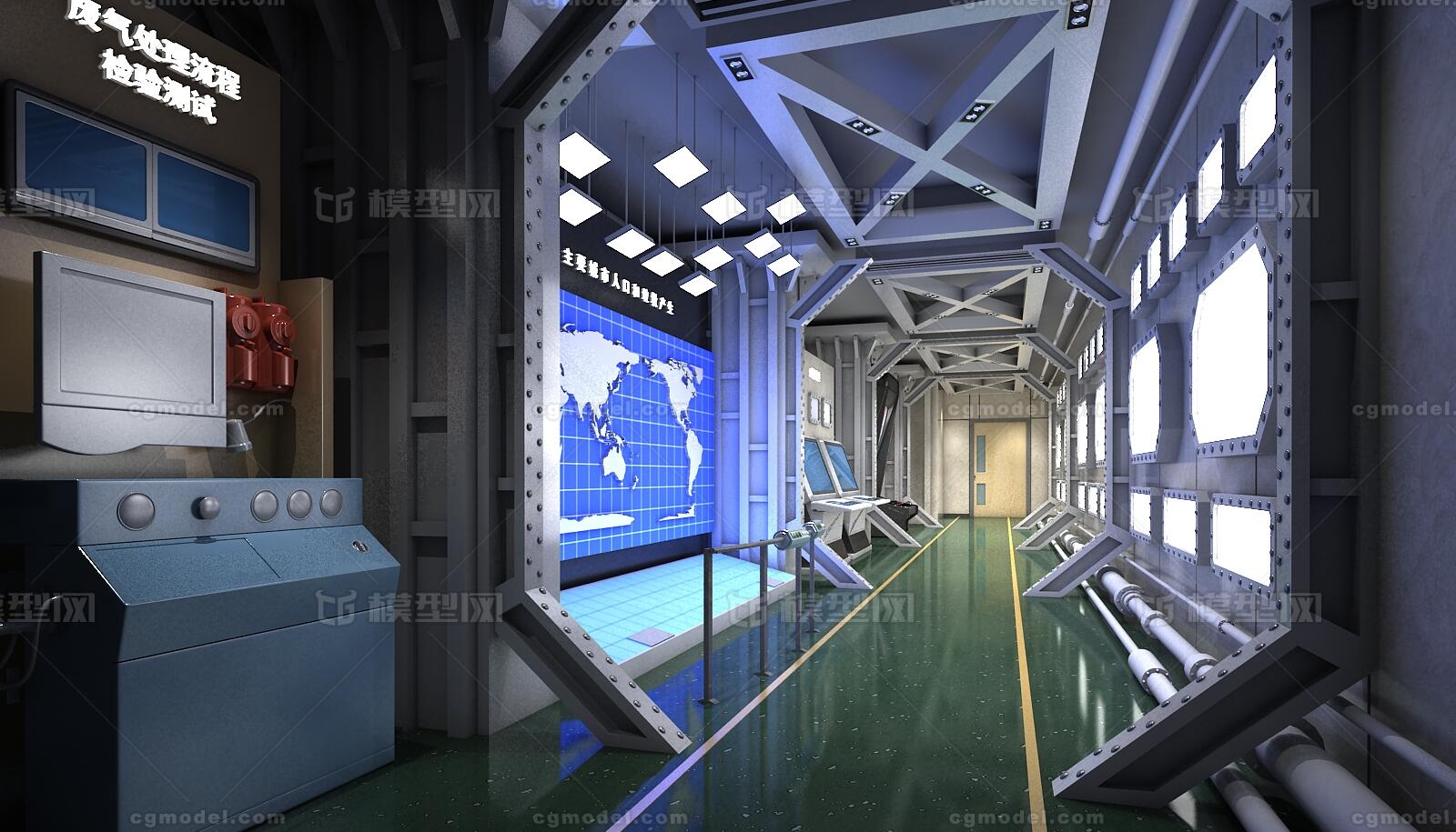 博物馆企业展厅工业风格通道