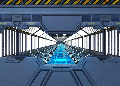 科幻走廊机器人生产车间 未来空间模型-科幻场景模型库-3ds Max(.max)模型下载-cg模型网