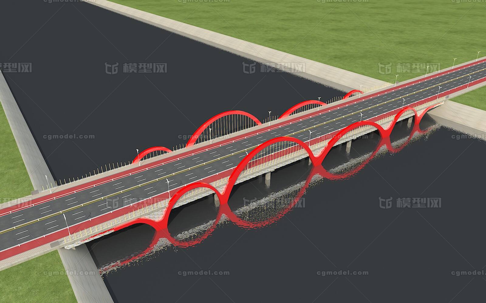 现代风格大桥梁桥连续梁桥公路桥跨 神秘的青蜂侠作品 场景场景部件场景场景部件 Cg模型网