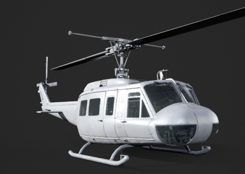 pbr uh1休伊直升机 uh1型民用 警用直升机 通用直升机 uh-1直升机