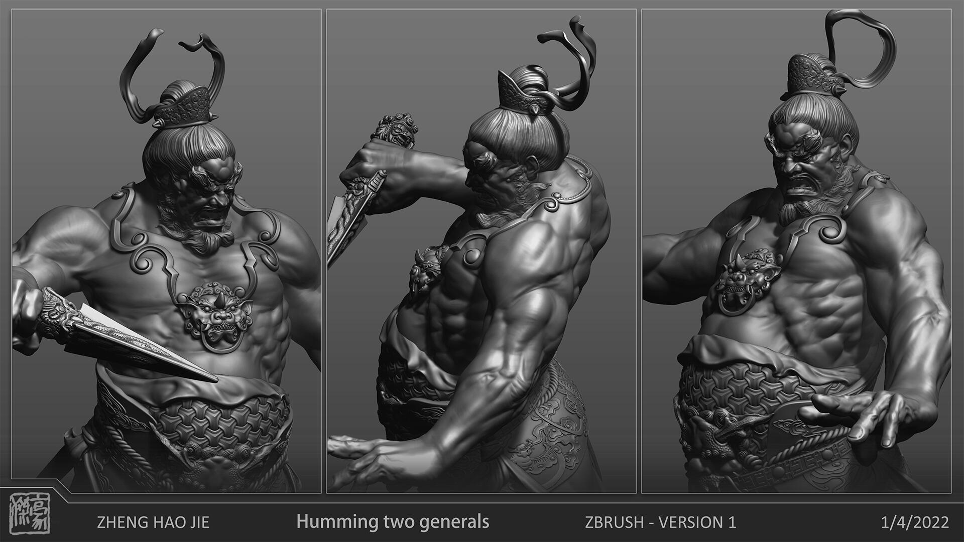 门神——哼哈二将模型 - 角色/人物/生物 - 作品模型 - CG模型网