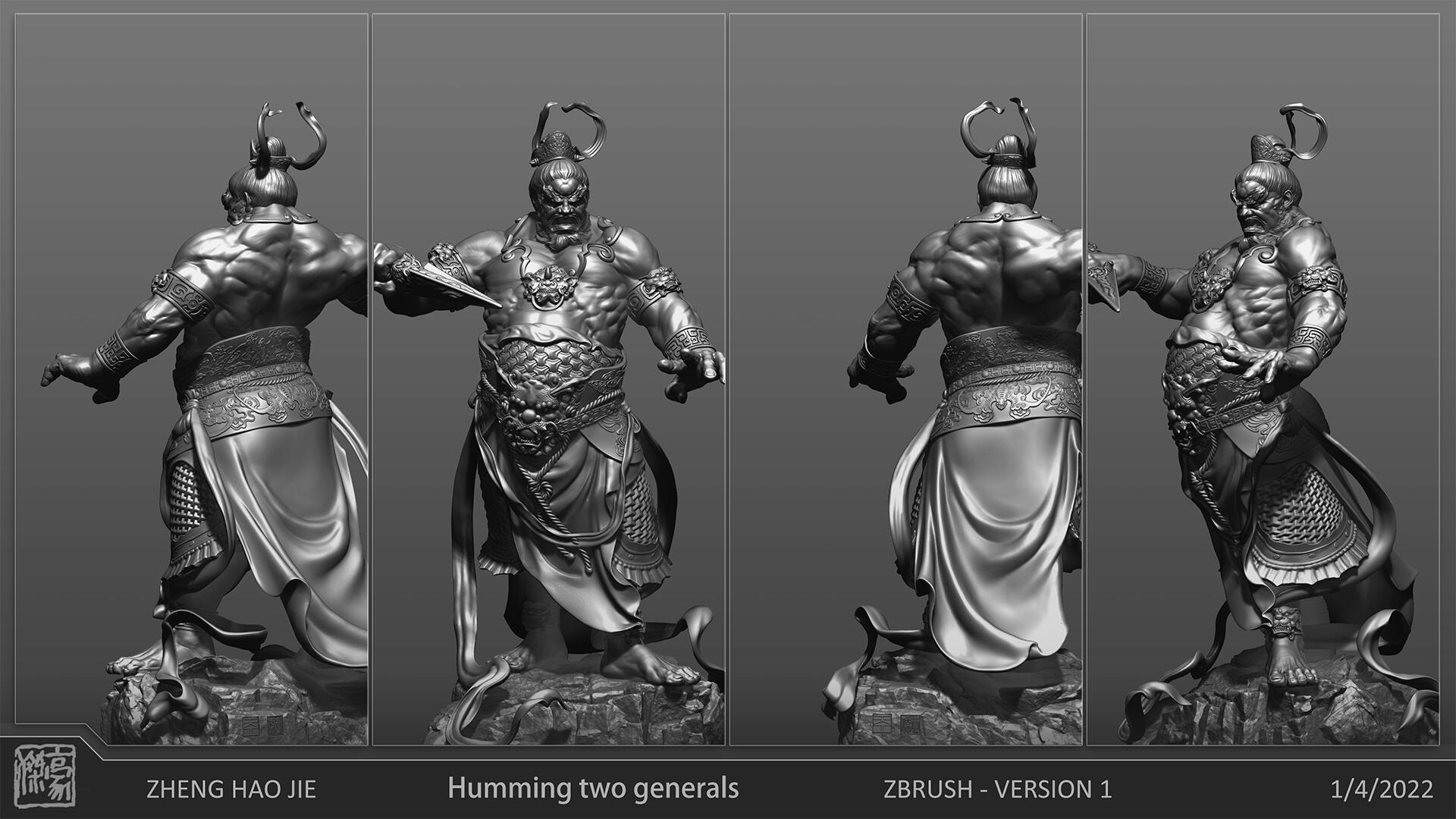 门神——哼哈二将模型 - 角色/人物/生物 - 作品模型 - CG模型网