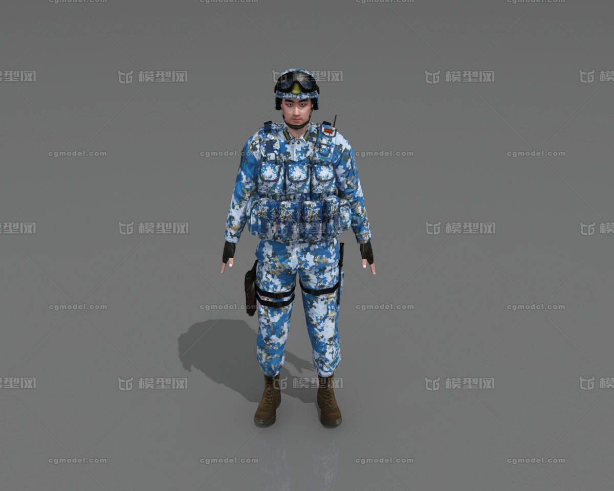 写实 解放军模型-男人模型库-Maya(.ma/.mb)模型下载-cg模型网