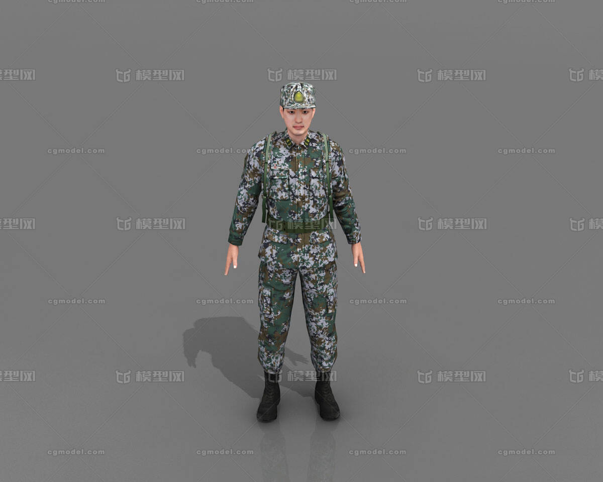 写实 解放军模型-男人模型库-3ds Max(.max)模型下载-cg模型网