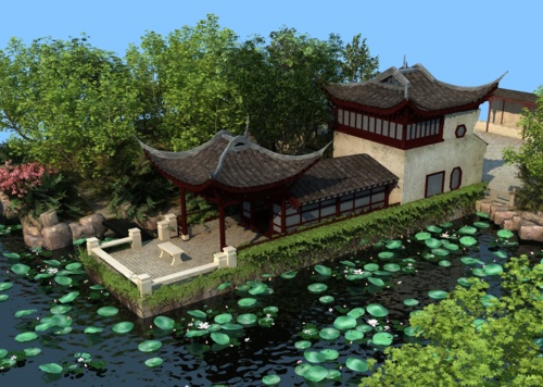 拙政园香洲3d模型