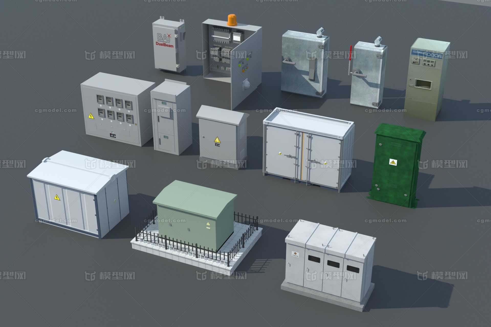 电路箱 供电箱模型-场景部件模型库-3ds Max(.max)模型下载-cg模型网