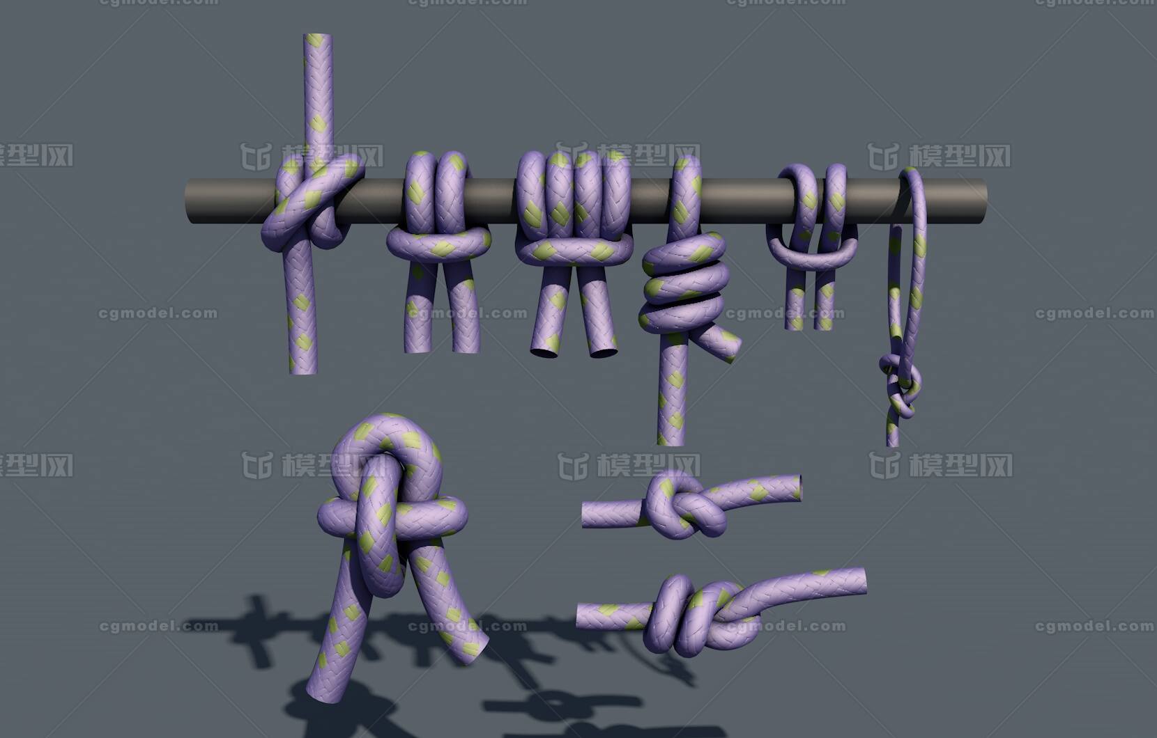 各种打结的绳子模型-其他模型库-FBX(.fbx)模型下载-cg模型网
